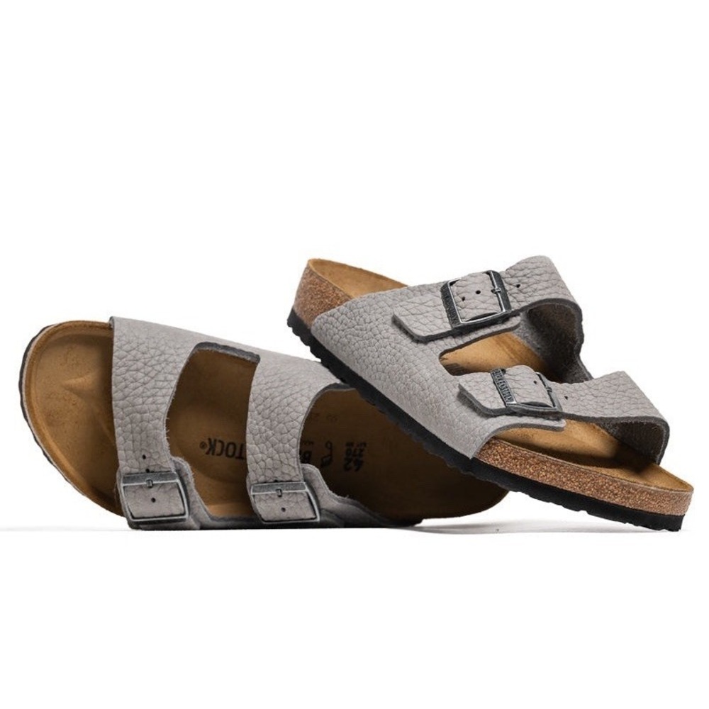 *NWT Men EU 46 US 13 Birkenstock Arizona Nubuck Leather Sandals Desert Buck/Gray